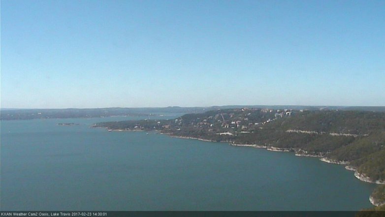 Lake Travis webcam, February 23, 2017 1:45 PM CT