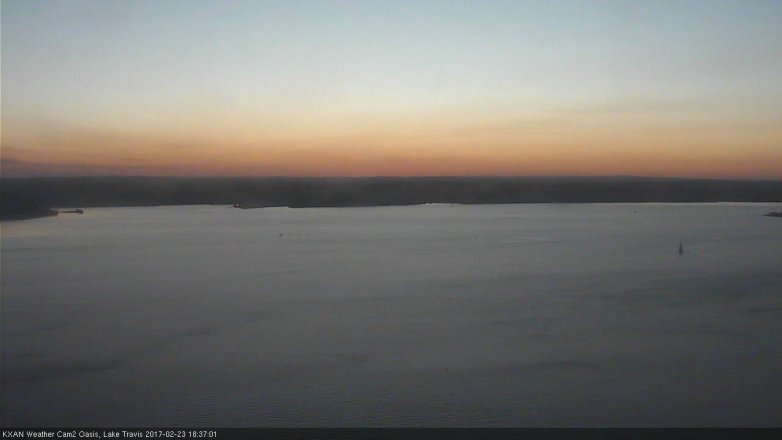 Lake Travis webcam, February 23, 2017 6:05 PM CT