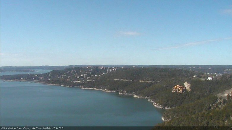 Lake Travis webcam, February 25, 2017 1:55 PM CT