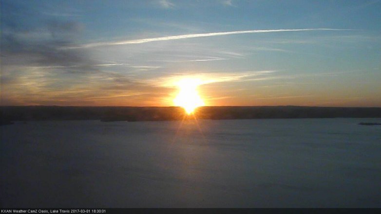 Lake Travis webcam, March 1, 2017 5:50 PM CT