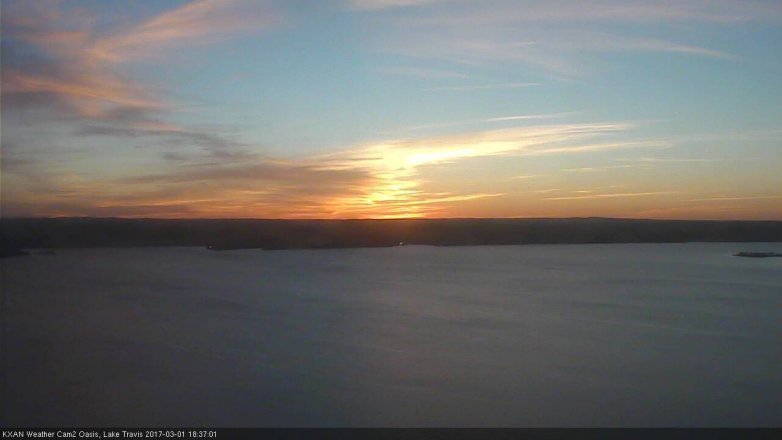 Lake Travis webcam, March 1, 2017 5:55 PM CT