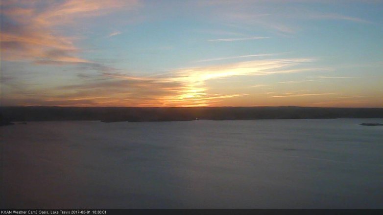 Lake Travis webcam, March 1, 2017 6:10 PM CT