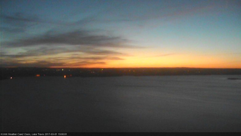 Lake Travis webcam, March 1, 2017 6:15 PM CT