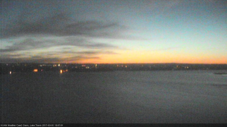 Lake Travis webcam, March 1, 2017 6:25 PM CT