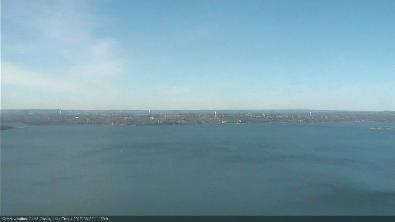 Lake Travis webcam, March 2, 2017 11:00 AM CT