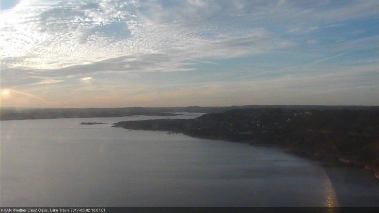 Lake Travis webcam, March 2, 2017 5:35 PM CT