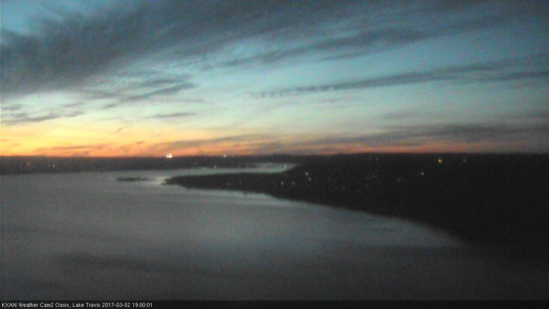 Lake Travis webcam, March 2, 2017 6:25 PM CT