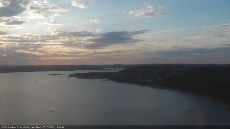 Lake Travis webcam, March 3, 2017 5:15 PM CT