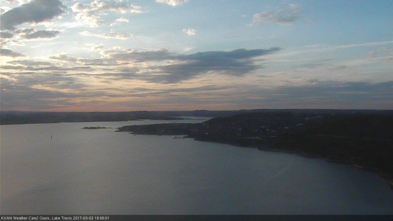 Lake Travis webcam, March 3, 2017 5:40 PM CT