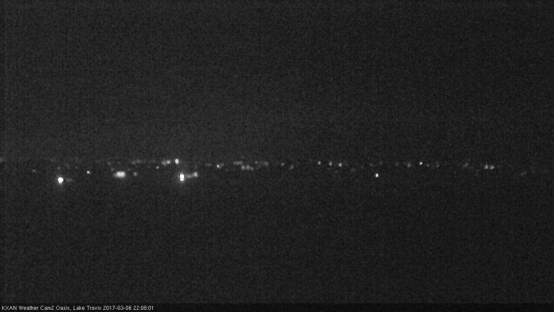 Lake Travis webcam, March 6, 2017 9:30 PM CT