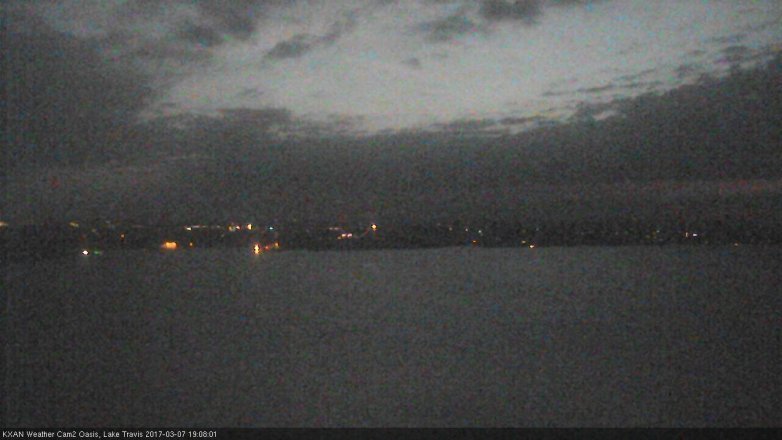 Lake Travis webcam, March 7, 2017 6:40 PM CT
