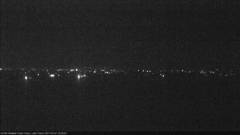 Lake Travis webcam, March 7, 2017 9:10 PM CT