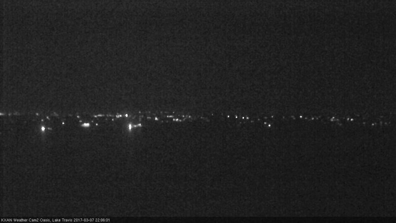 Lake Travis webcam, March 7, 2017 9:30 PM CT