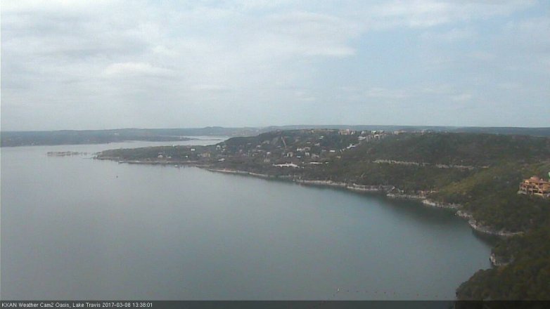 Lake Travis webcam, March 8, 2017 1:10 PM CT