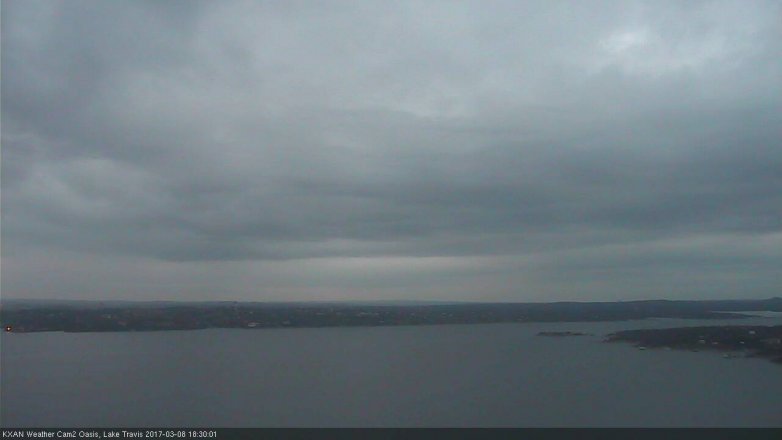 Lake Travis webcam, March 8, 2017 6:00 PM CT