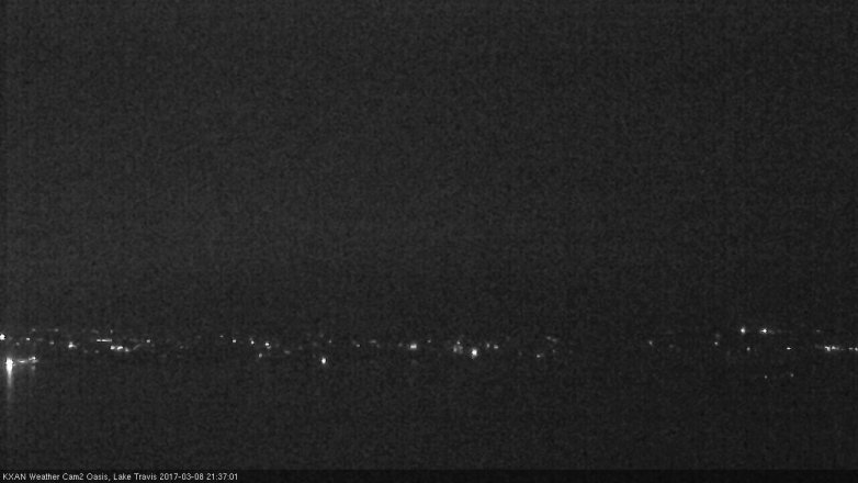 Lake Travis webcam, March 8, 2017 9:00 PM CT