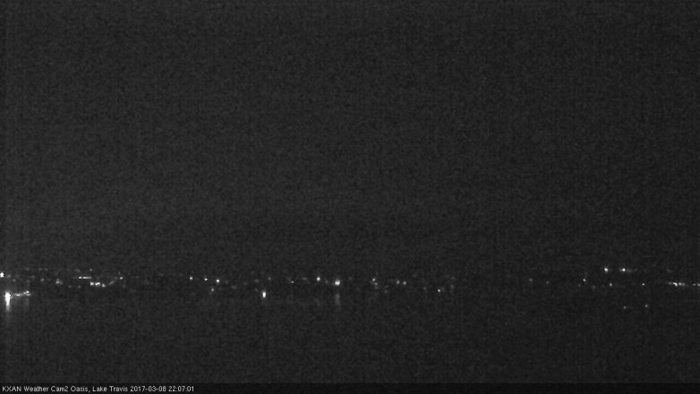 Lake Travis webcam, March 8, 2017 9:25 PM CT