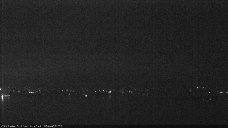 Lake Travis webcam, March 8, 2017 9:30 PM CT