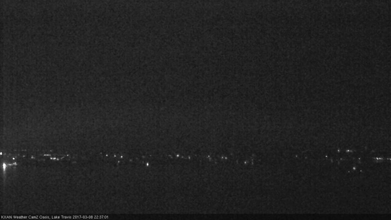 Lake Travis webcam, March 8, 2017 10:05 PM CT