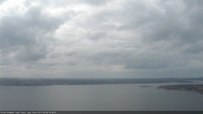 Lake Travis webcam, March 9, 2017 1:45 PM CT