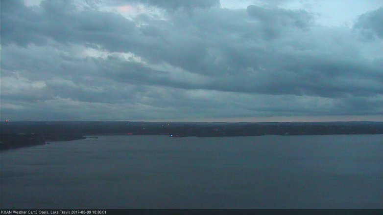 Lake Travis webcam, March 9, 2017 5:40 PM CT