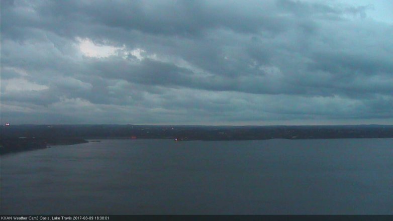 Lake Travis webcam, March 9, 2017 5:50 PM CT