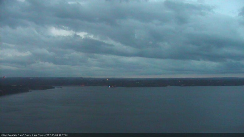 Lake Travis webcam, March 9, 2017 6:05 PM CT