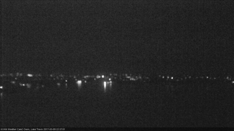 Lake Travis webcam, March 9, 2017 10:00 PM CT