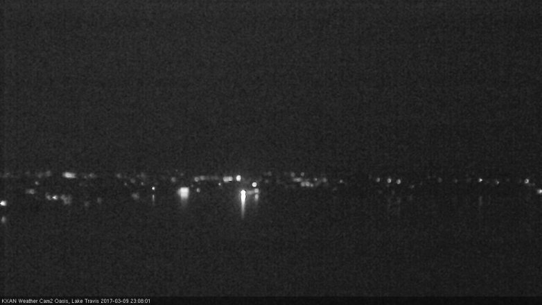 Lake Travis webcam, March 9, 2017 10:20 PM CT