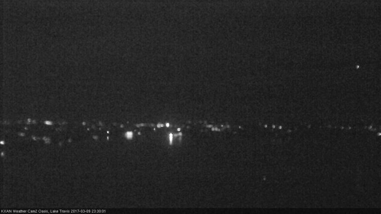 Lake Travis webcam, March 9, 2017 10:45 PM CT