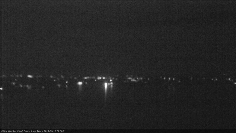 Lake Travis webcam, March 9, 2017 11:25 PM CT