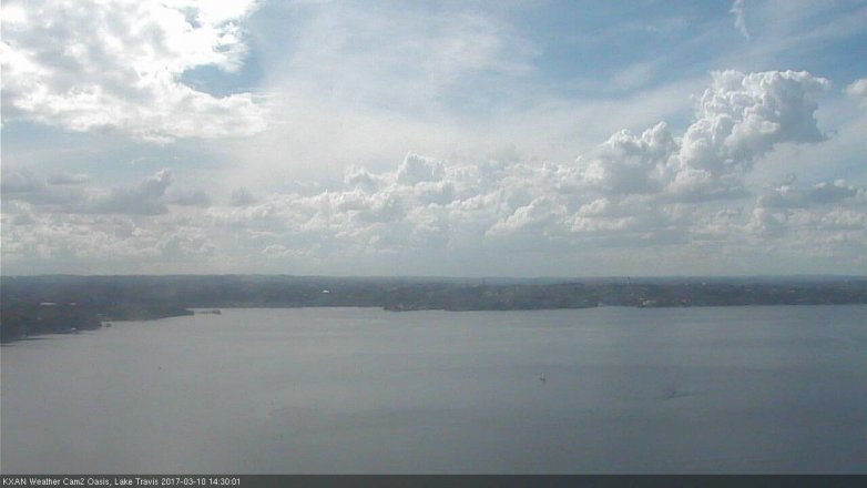 Lake Travis webcam, March 10, 2017 1:40 PM CT