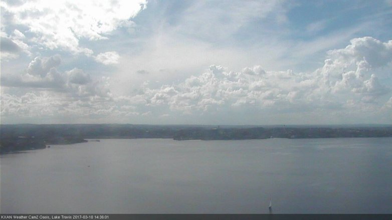 Lake Travis webcam, March 10, 2017 1:55 PM CT