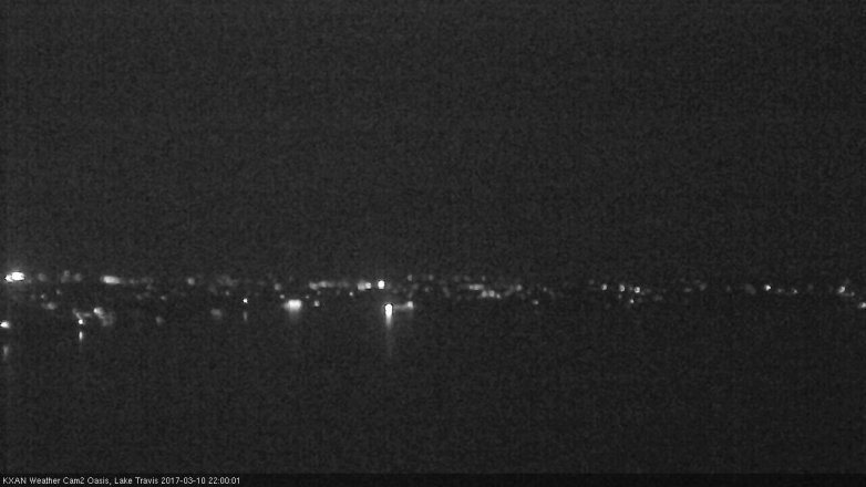 Lake Travis webcam, March 10, 2017 9:15 PM CT