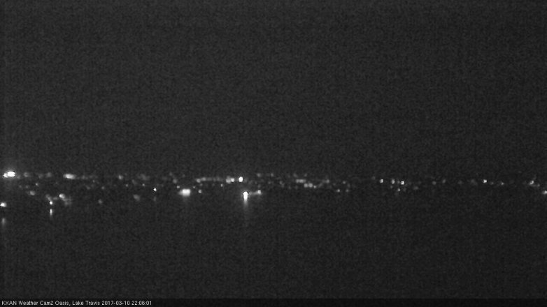 Lake Travis webcam, March 10, 2017 9:30 PM CT
