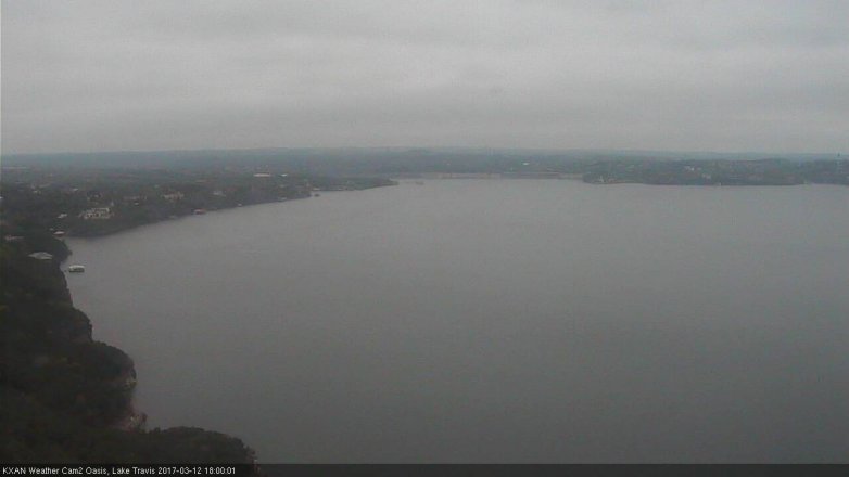 Lake Travis webcam, March 12, 2017 5:10 PM CT