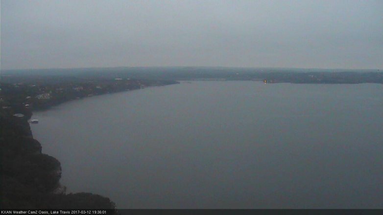 Lake Travis webcam, March 12, 2017 6:45 PM CT
