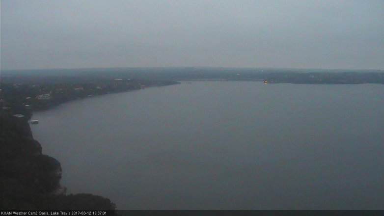 Lake Travis webcam, March 12, 2017 6:50 PM CT