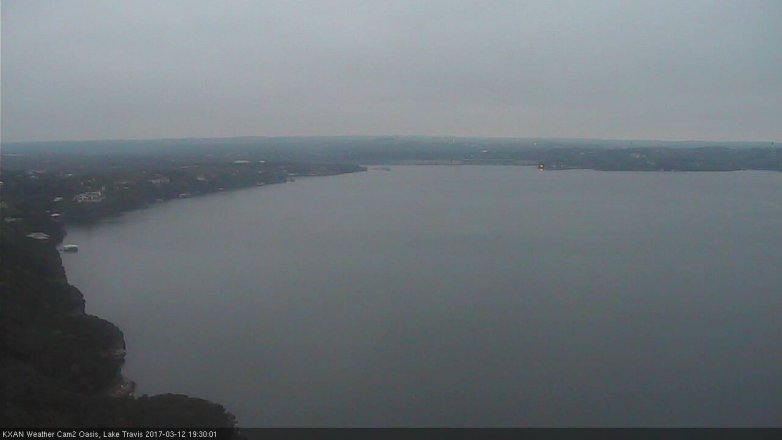 Lake Travis webcam, March 12, 2017 6:55 PM CT