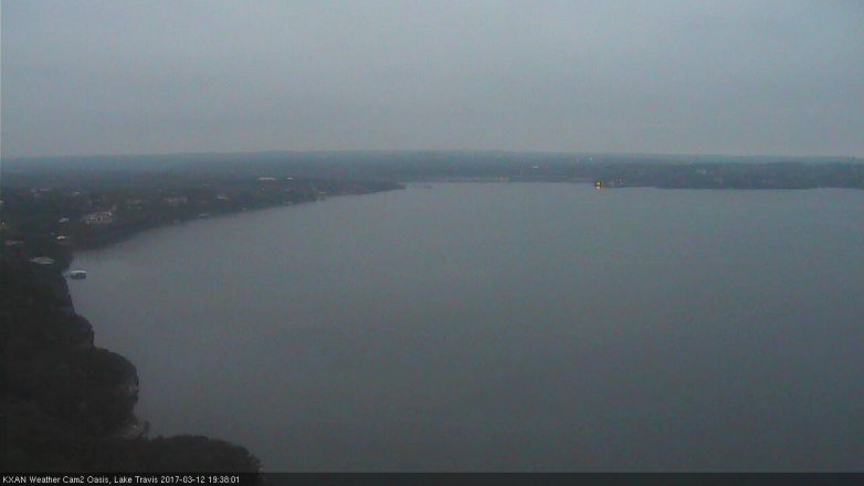 Lake Travis webcam, March 12, 2017 7:00 PM CT