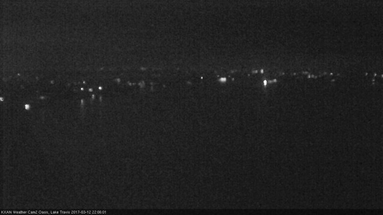 Lake Travis webcam, March 12, 2017 9:20 PM CT