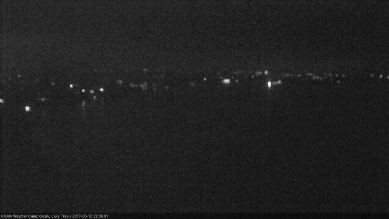 Lake Travis webcam, March 12, 2017 10:00 PM CT