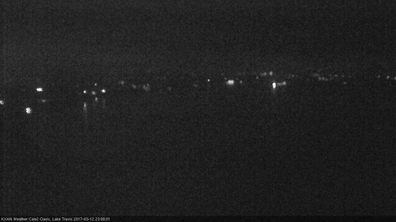 Lake Travis webcam, March 12, 2017 10:30 PM CT