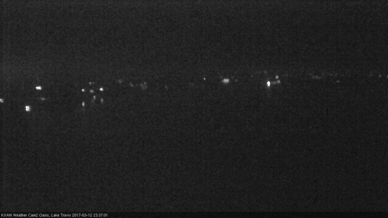 Lake Travis webcam, March 12, 2017 11:00 PM CT