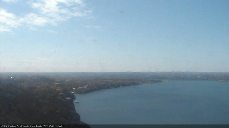 Lake Travis webcam, March 13, 2017 12:40 PM CT
