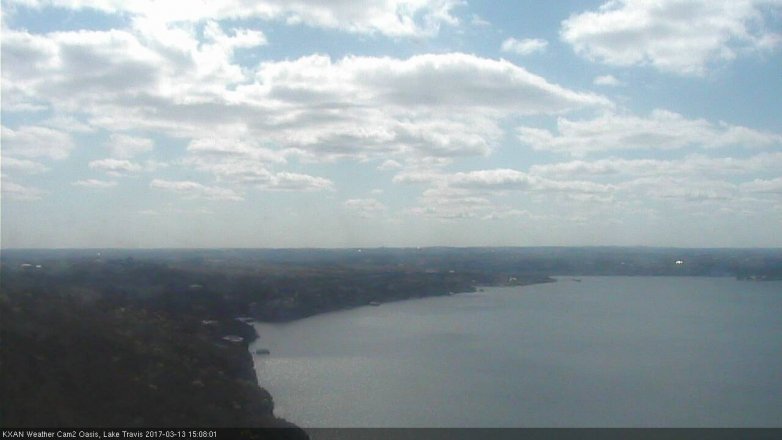Lake Travis webcam, March 13, 2017 2:15 PM CT