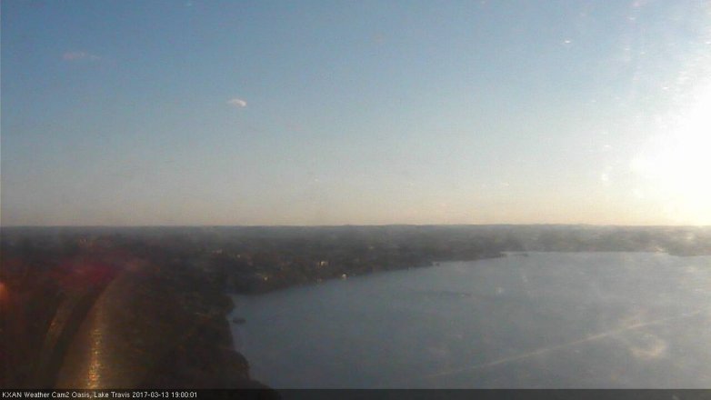 Lake Travis webcam, March 13, 2017 6:20 PM CT