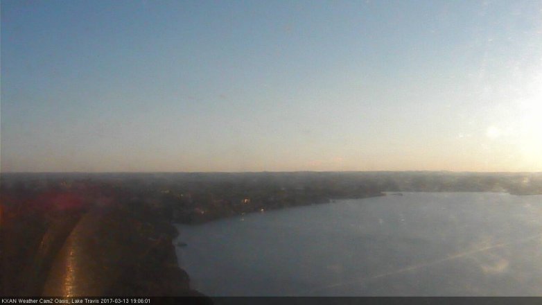 Lake Travis webcam, March 13, 2017 6:25 PM CT