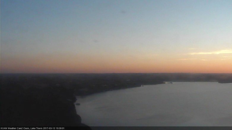 Lake Travis webcam, March 13, 2017 6:45 PM CT