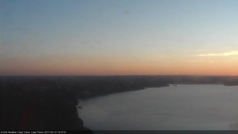 Lake Travis webcam, March 13, 2017 6:55 PM CT